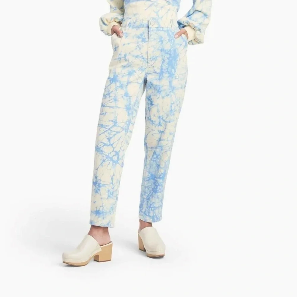 NWT | Women's Marble Print High-Rise Tapered Jeans - Rachel Comey